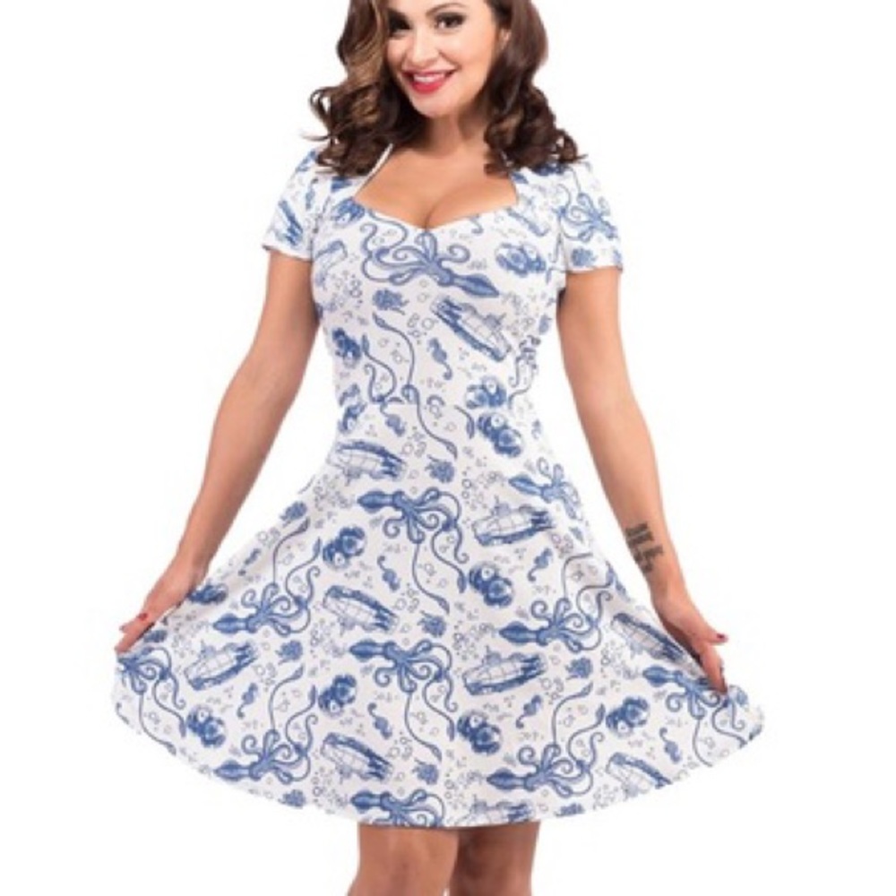 ModCloth Steady Maritime Retro Dress, Size M